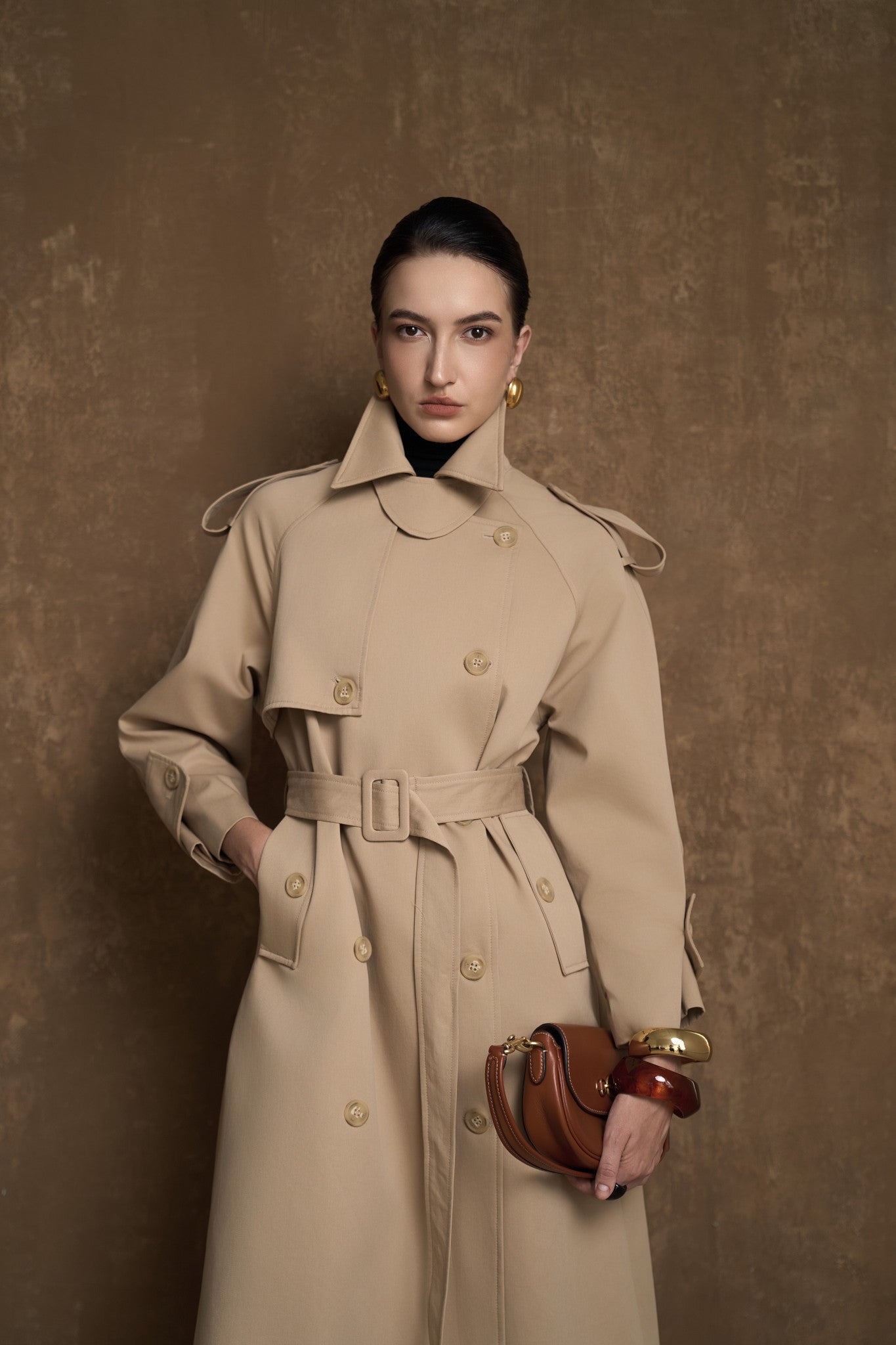ALBA SIGNATURE TRENCH COAT - KAKI