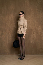 SIENA SHORT TRENCH COAT-KAKI