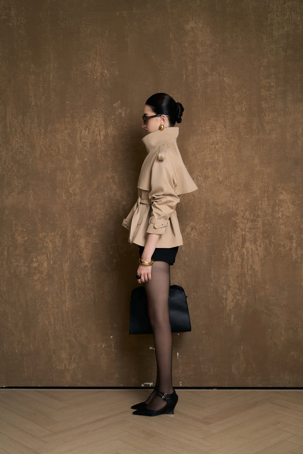 SIENA SHORT TRENCH COAT-KAKI