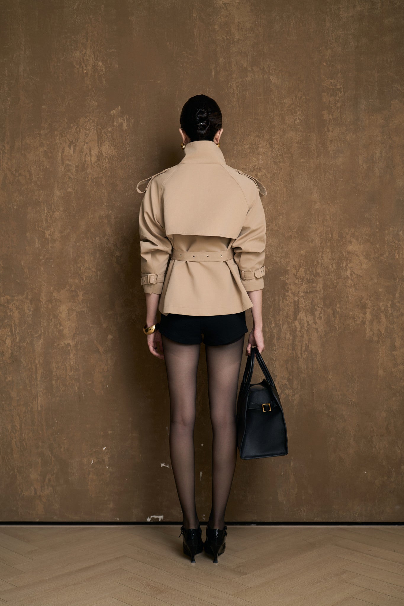 SIENA SHORT TRENCH COAT-KAKI