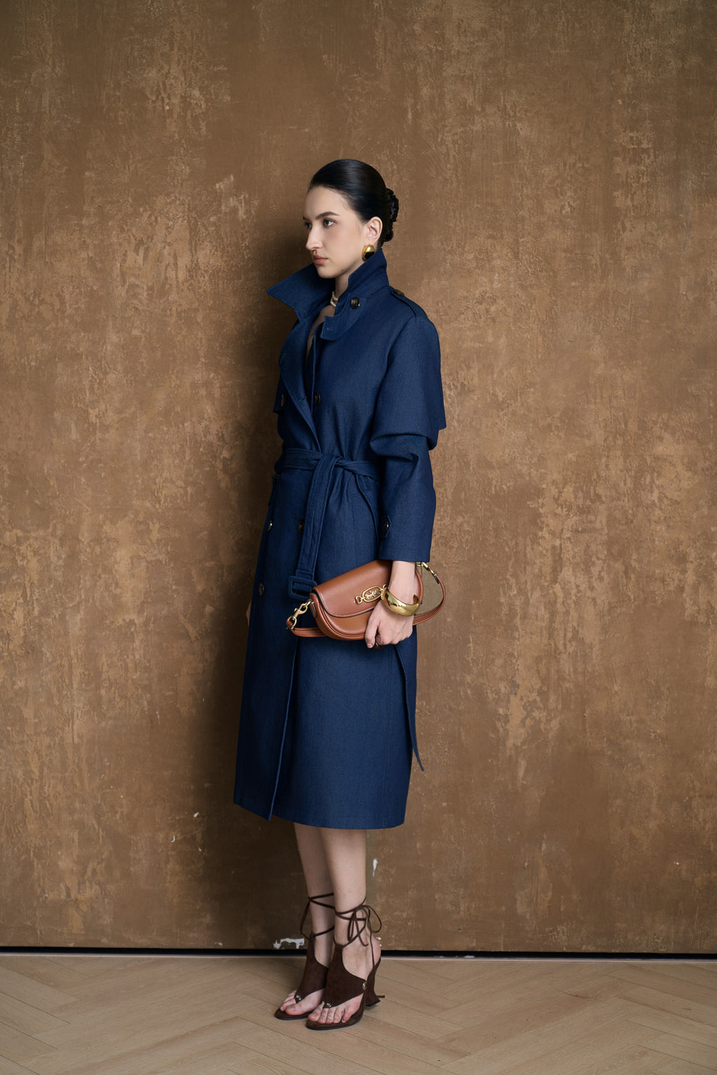 LUCE LONGLINE TRENCH COAT- CACAO