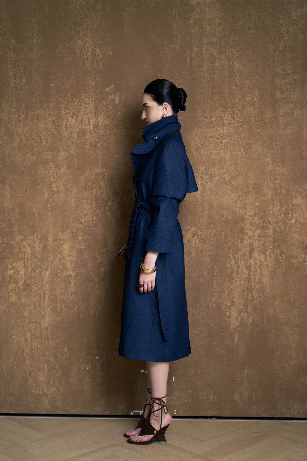 LUCE LONGLINE TRENCH COAT- CACAO