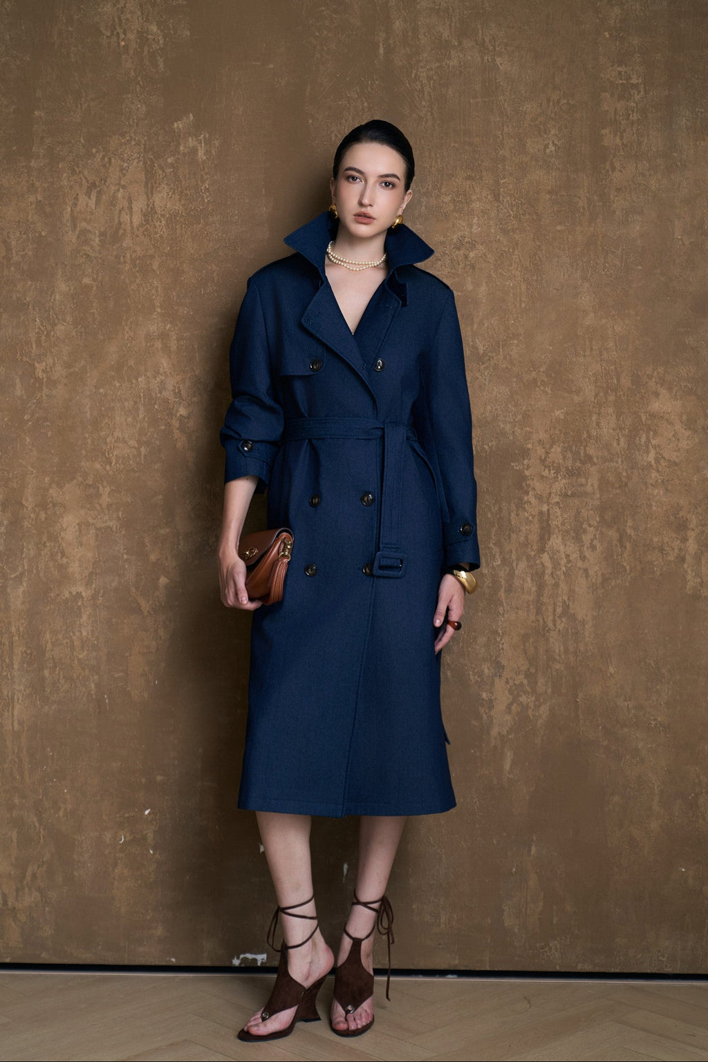 LUCE LONGLINE TRENCH COAT- CACAO