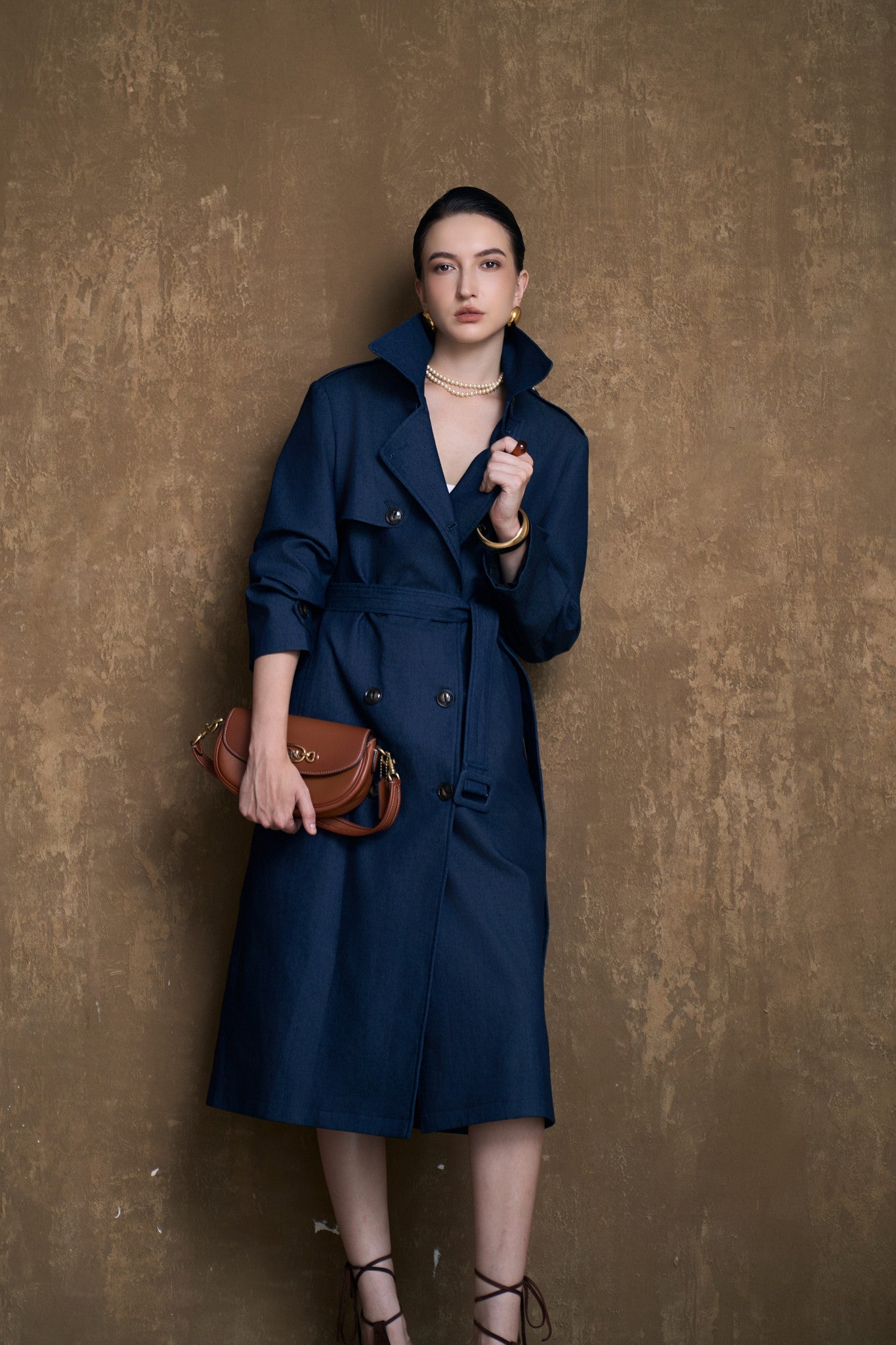 LUCE LONGLINE TRENCH COAT- CACAO
