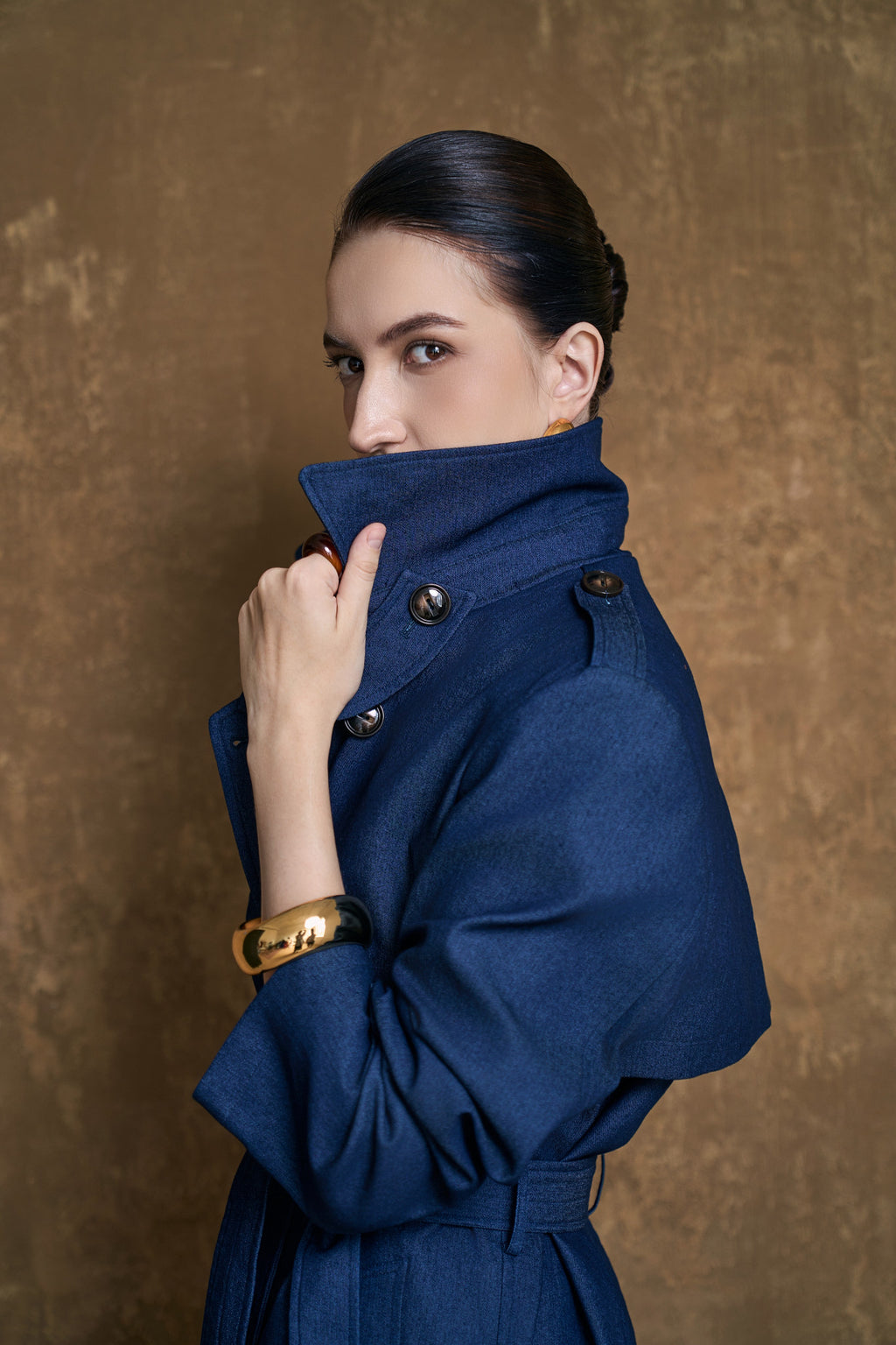 LUCE LONGLINE TRENCH COAT- CACAO