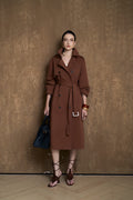 LUCE LONGLINE TRENCH COAT- CACAO