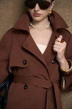LUCE LONGLINE TRENCH COAT- CACAO