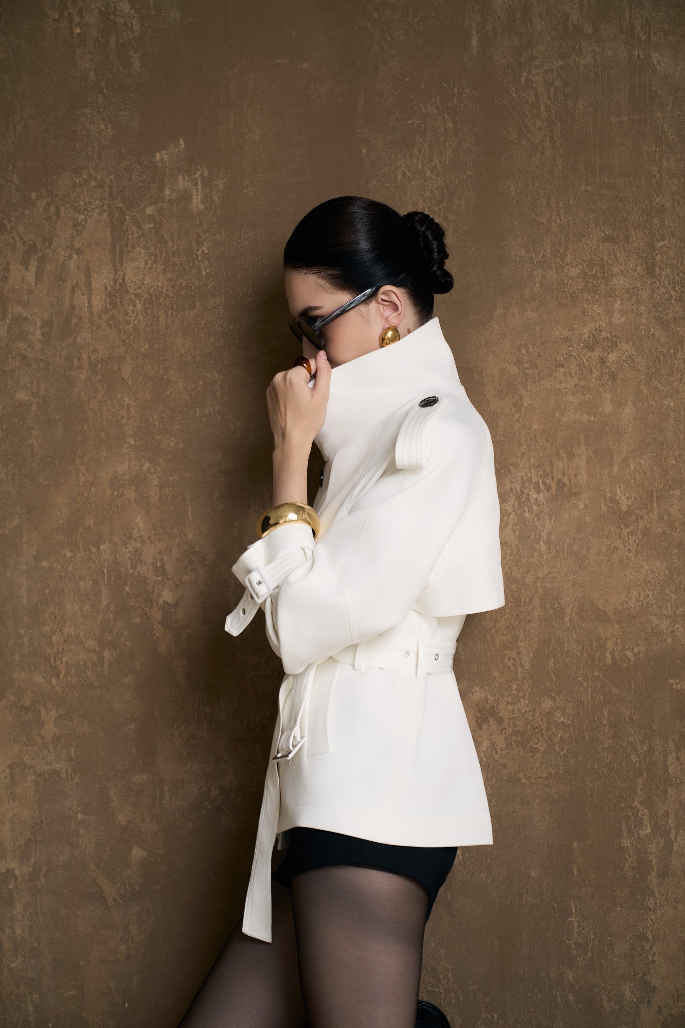 SIENA SHORT TRENCH COAT-KAKI