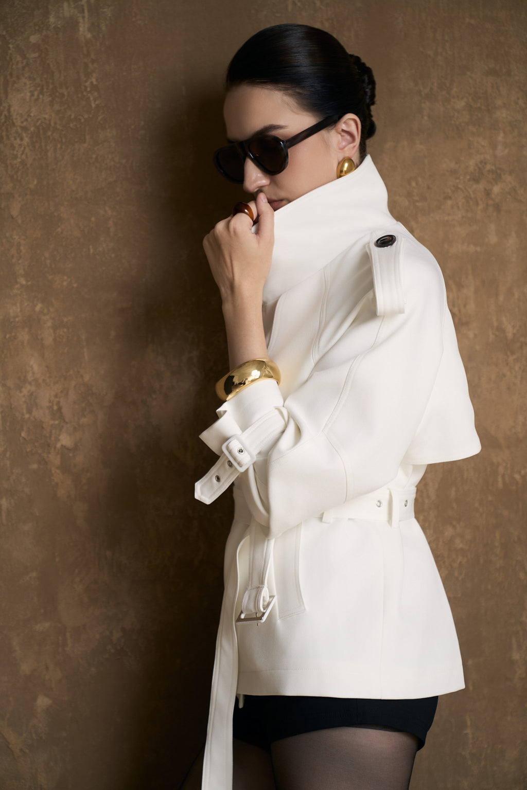 SIENA SHORT TRENCH COAT-KAKI
