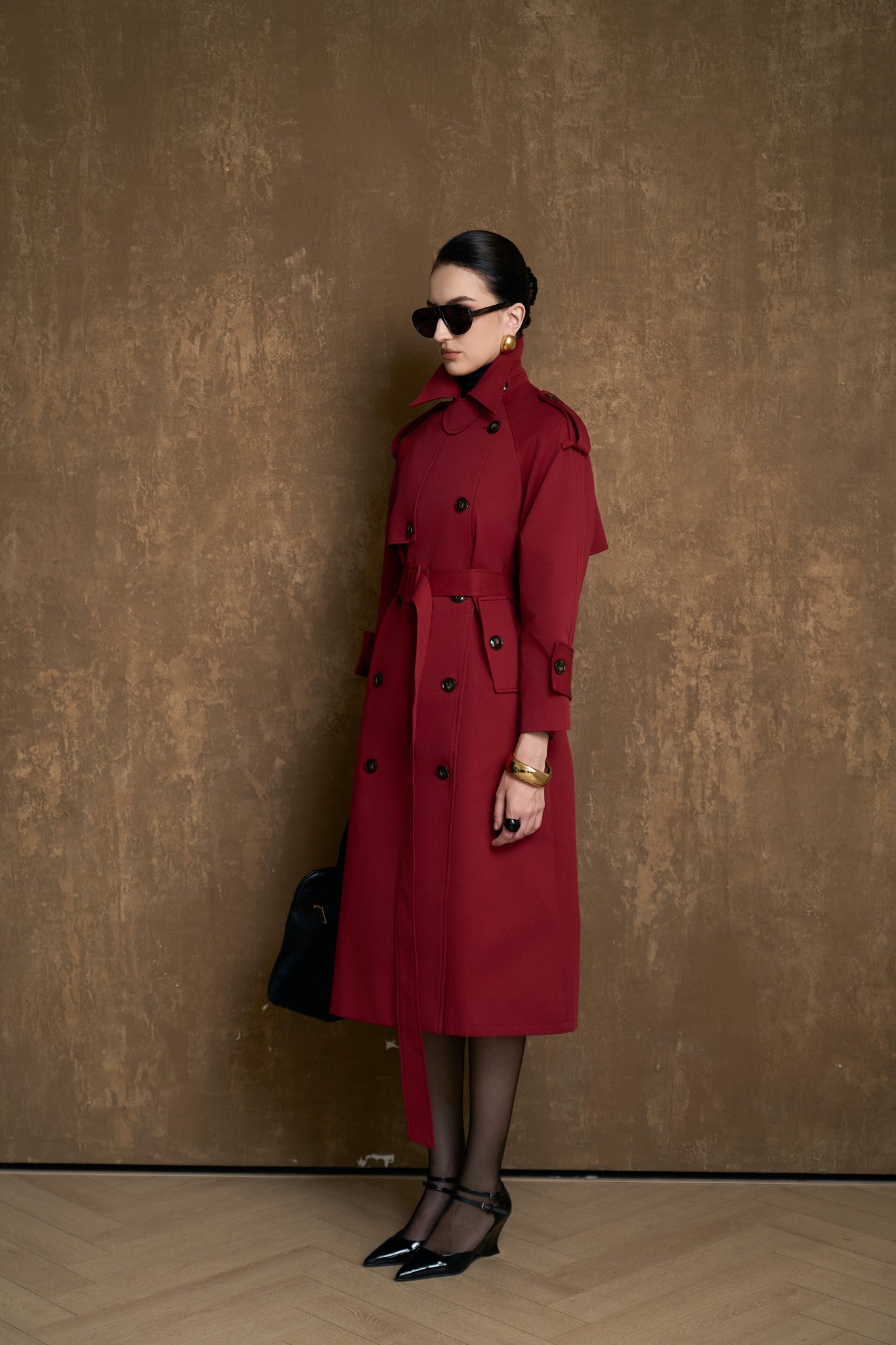 ALBA SIGNATURE TRENCH COAT - BORDEAUX
