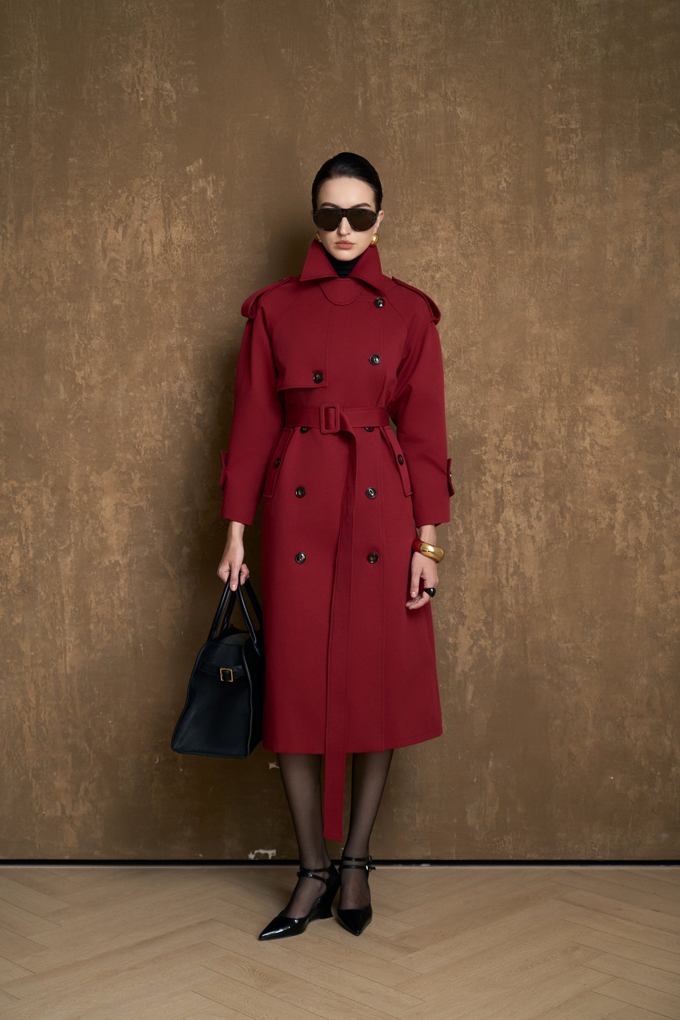 ALBA SIGNATURE TRENCH COAT - BORDEAUX